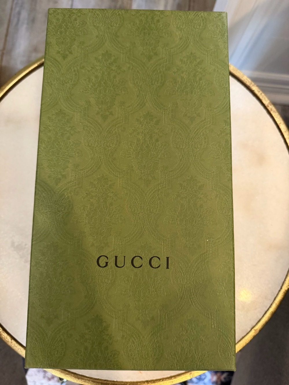 Gucci Cream Leather Slingback Block Heels with Gold Hardware - Picture 4 of 5